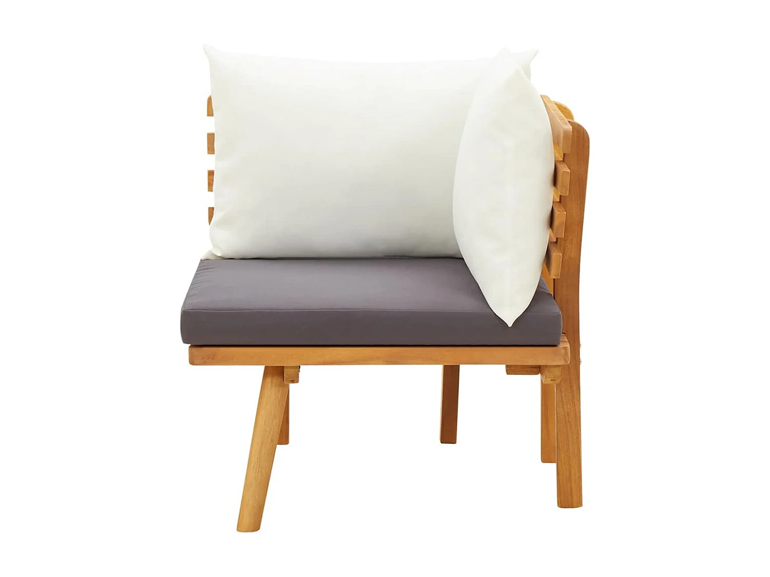 Canapé d'angle de jardin avec coussins bois d'acacia massif