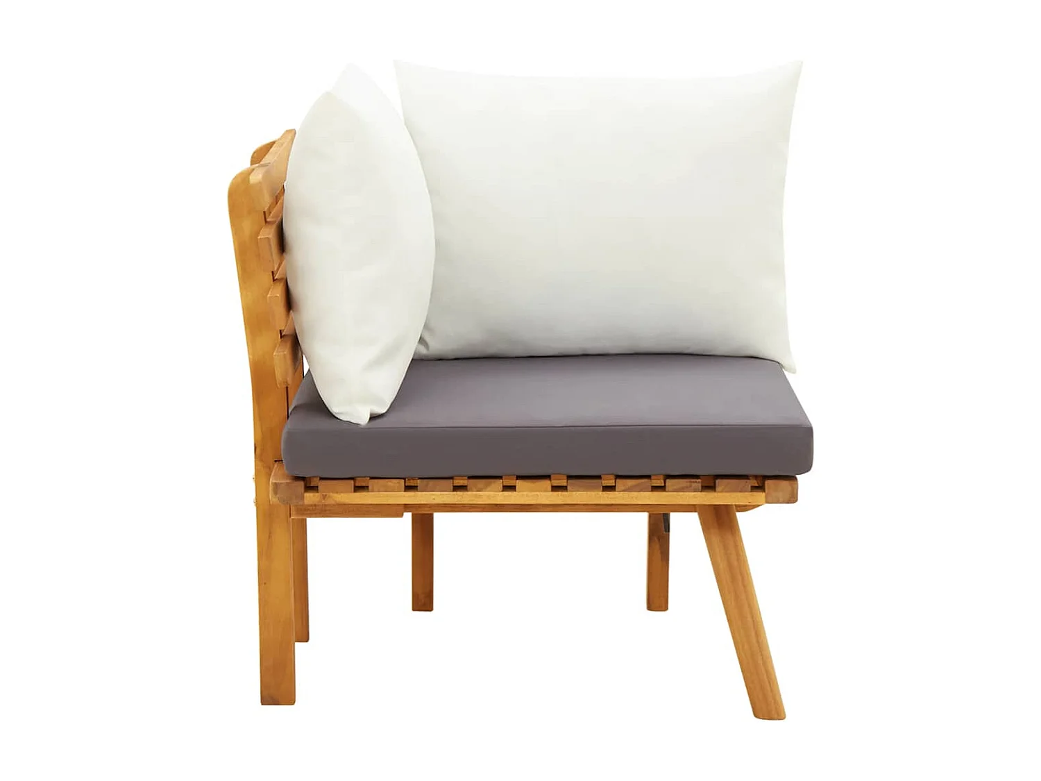 Canapé d'angle de jardin avec coussins bois d'acacia massif