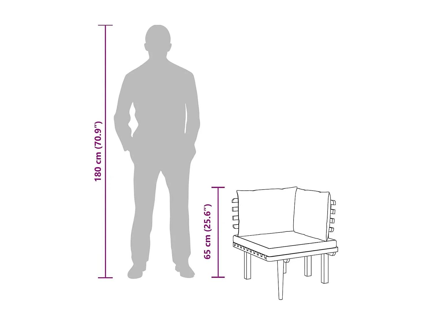 Canapé d'angle de jardin avec coussins bois d'acacia massif