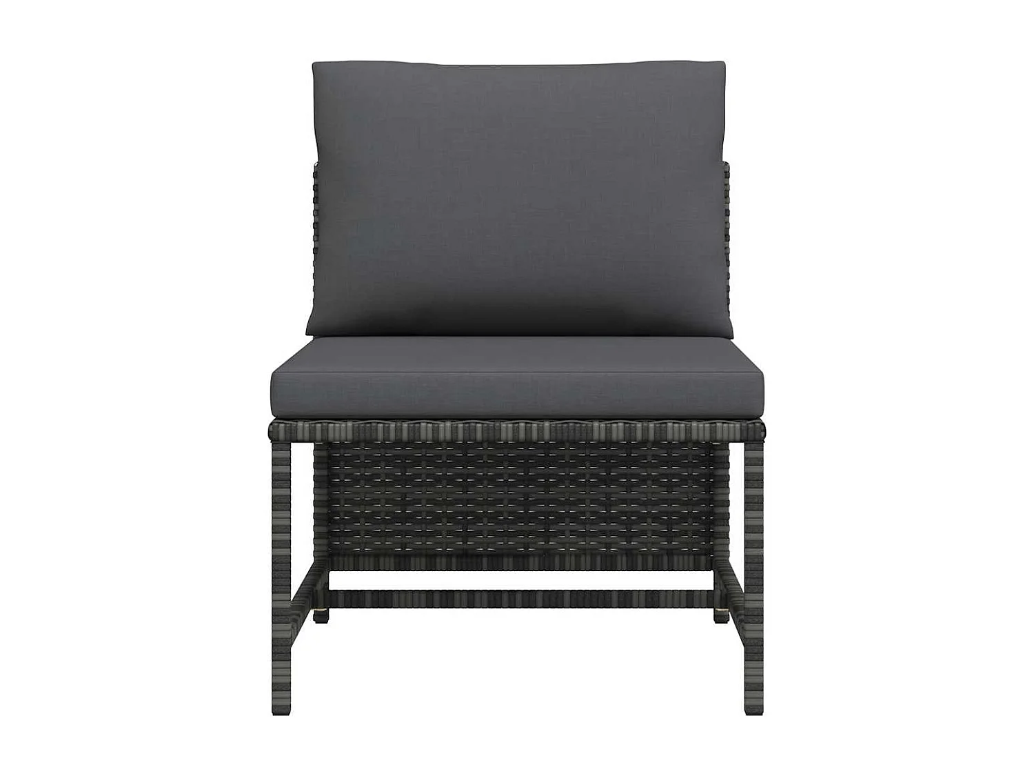 Canapé central sectionnel avec coussins Gris Résine tressée