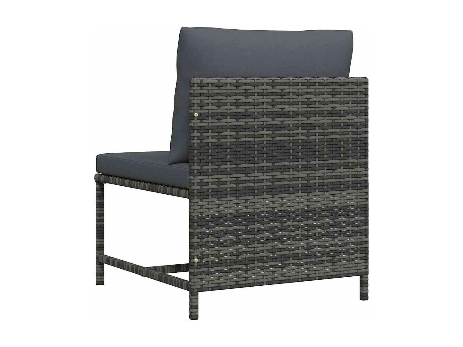 Canapé central sectionnel avec coussins Gris Résine tressée