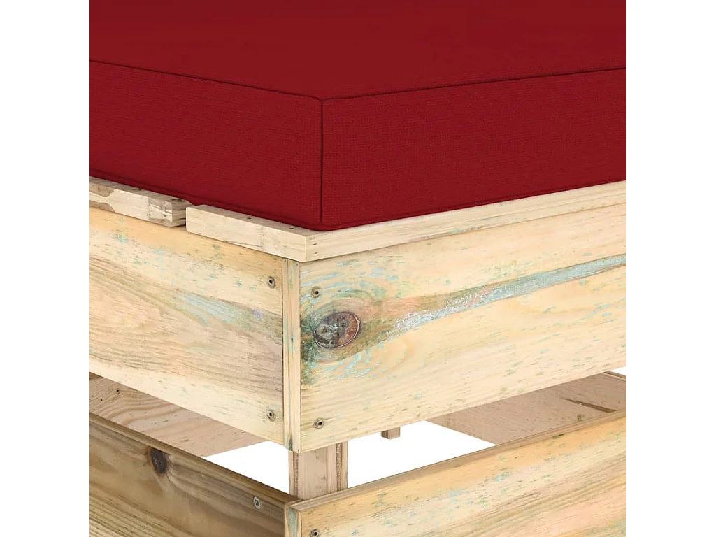 Canapé central sectionnel avec coussins Bois imprégné de vert