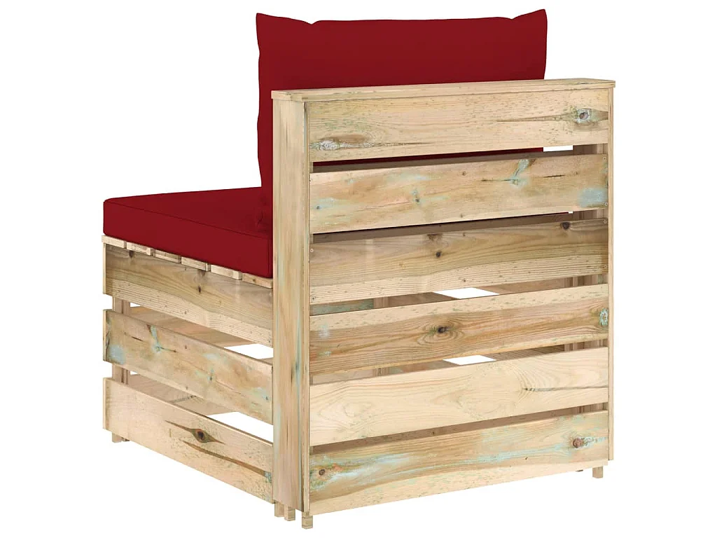 Canapé central sectionnel avec coussins Bois imprégné de vert