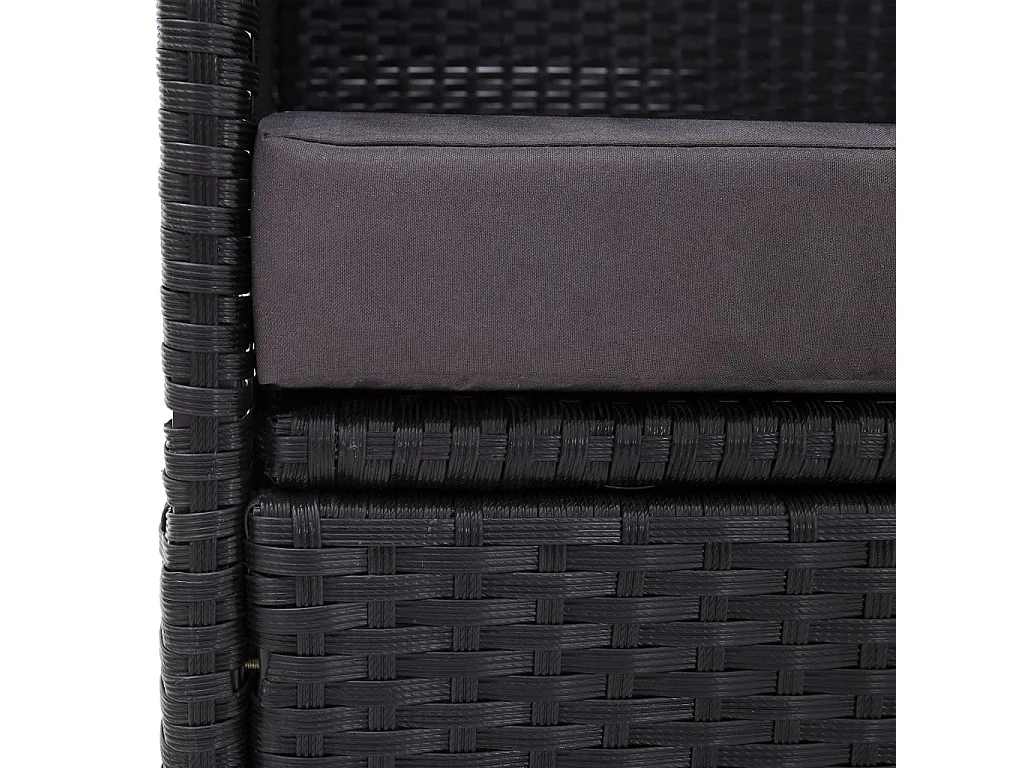 Outdoor-Sofabett mit Dach Poly-Rattan Schwarz