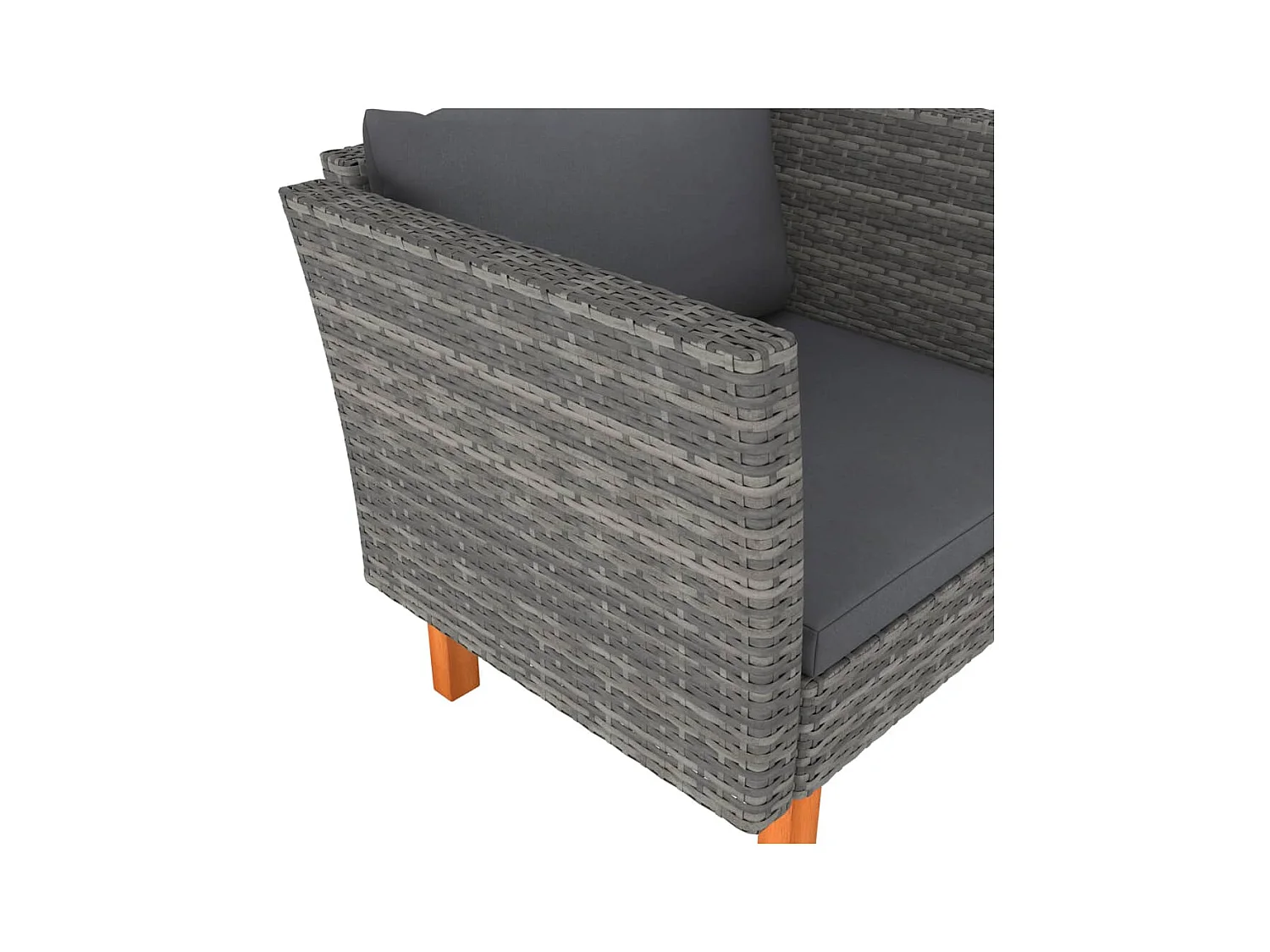 Canapé de jardin Résine tressée et bois d'eucalyptus massif