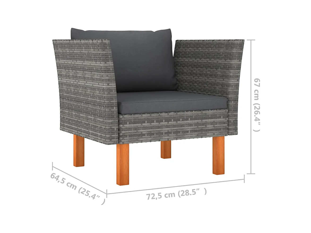 Canapé de jardin Résine tressée et bois d'eucalyptus massif