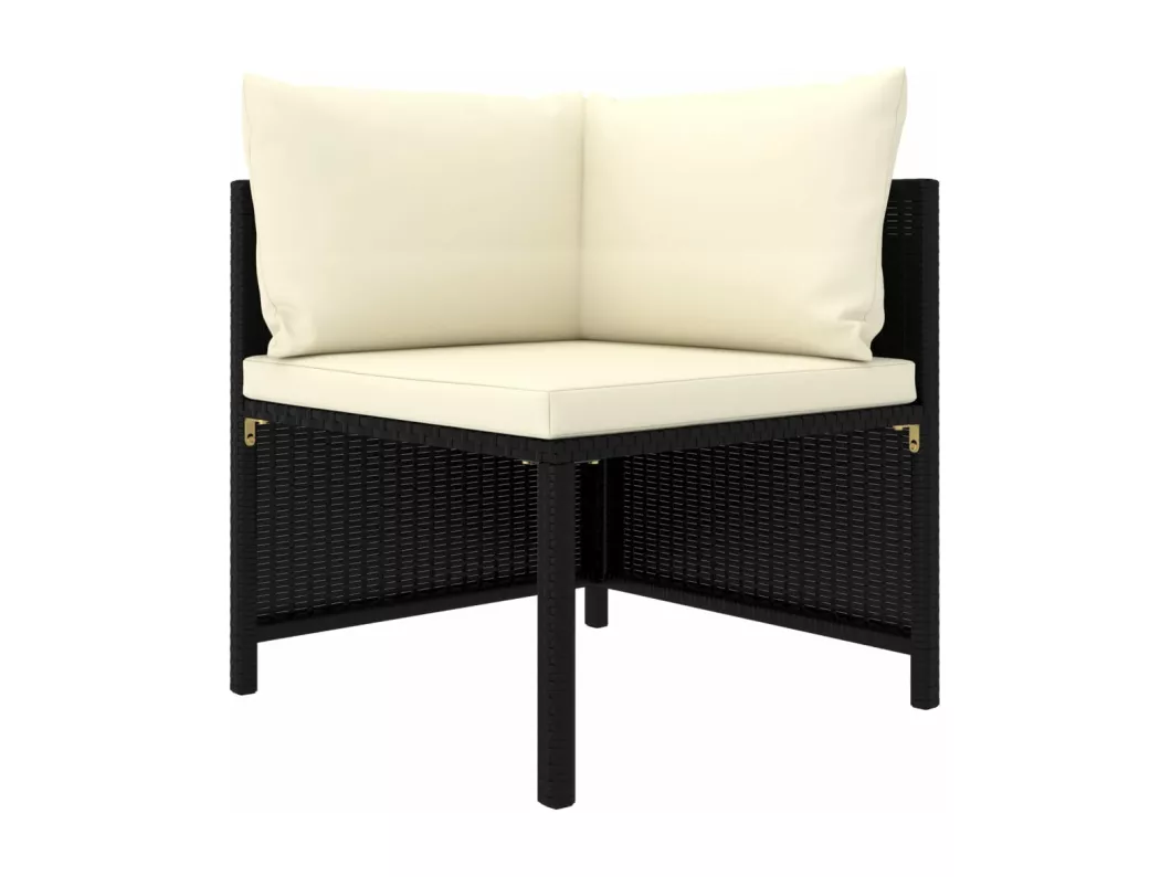 Kauf Unique Modular-Ecksofa mit Kissen Schwarz Poly Rattan