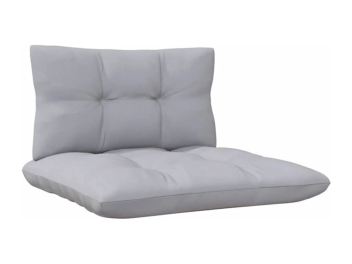 Garten-Mittelsofa mit Grauen Kissen Massivholz Kiefer