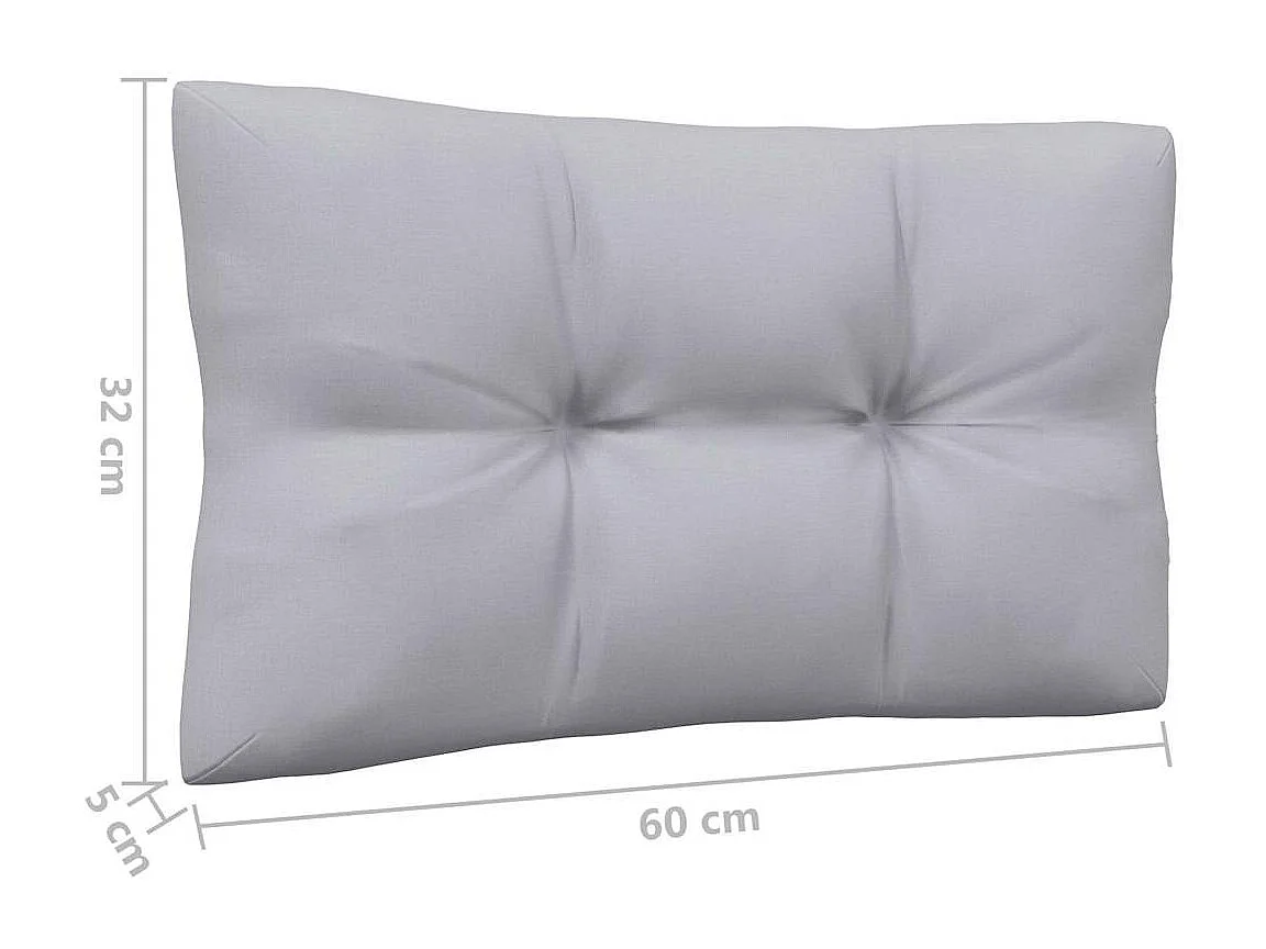 Canapé central de jardin avec coussins gris Bois de pin massif