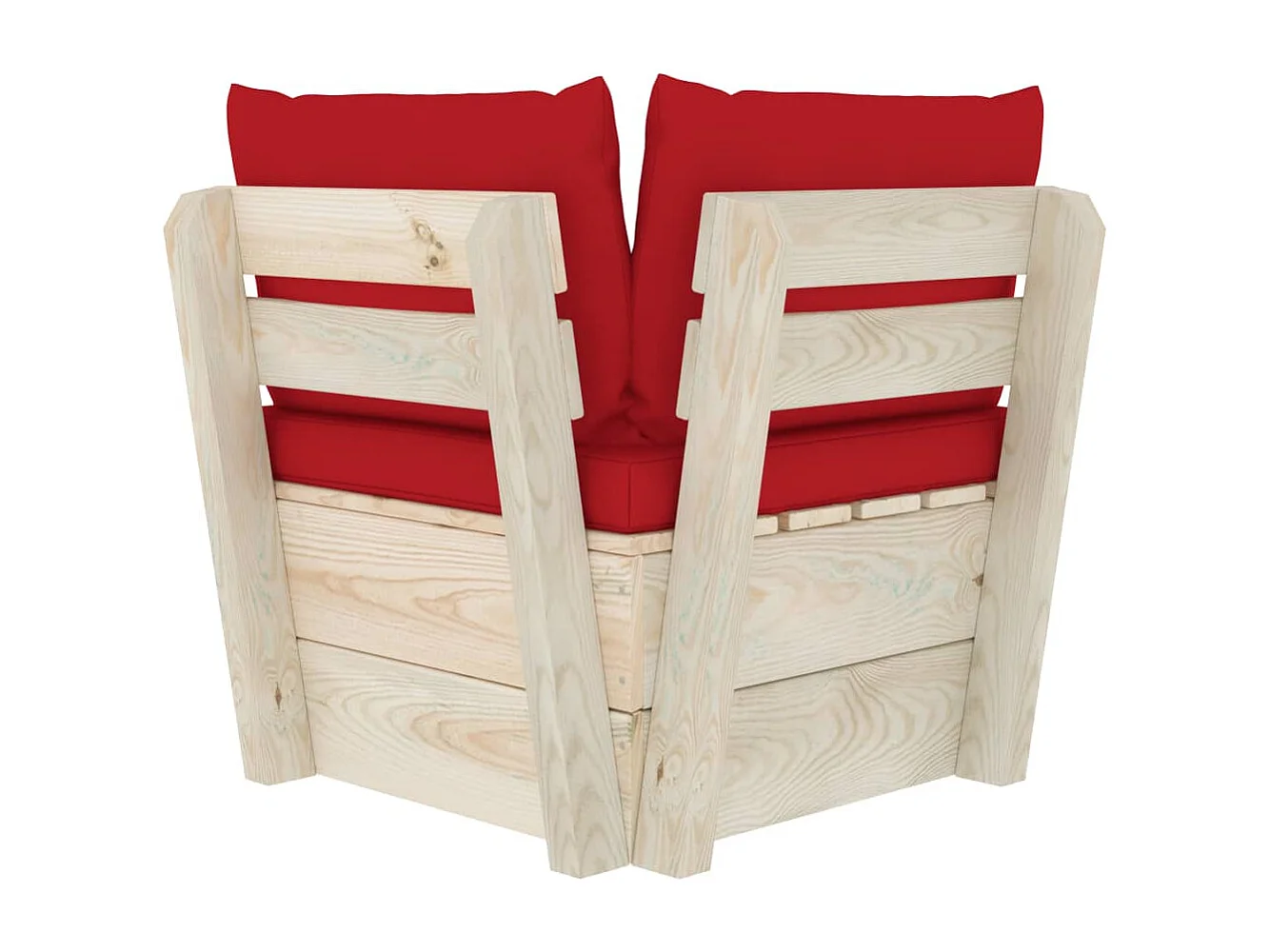 Divano Angolare da Giardino su Pallet e Cuscini Legno di Abete
