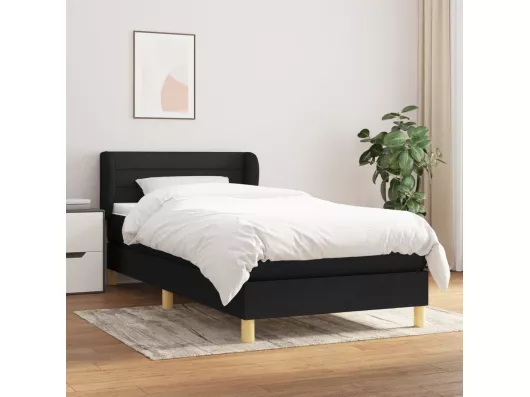 Kauf Unique Boxspringbett mit Matratze Schwarz 90x190 cm Stoff