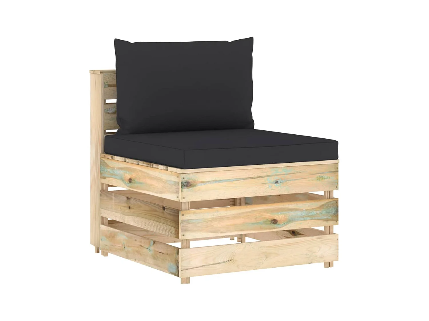 Canapé central sectionnel avec coussins Bois imprégné de vert