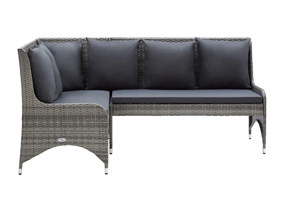 Tuinhoekbanken 2 st poly rattan grijs