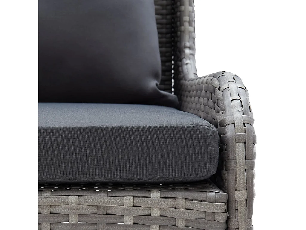 Tuinhoekbanken 2 st poly rattan grijs