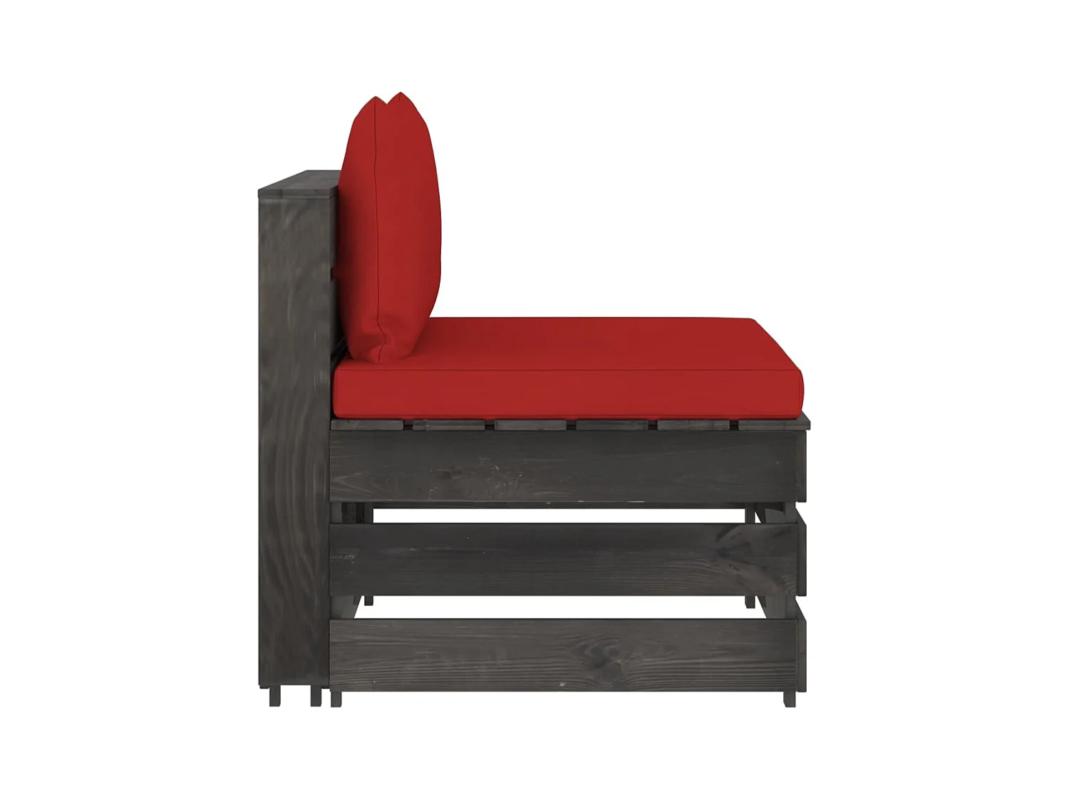 Canapé central sectionnel avec coussins Bois imprégné de gris