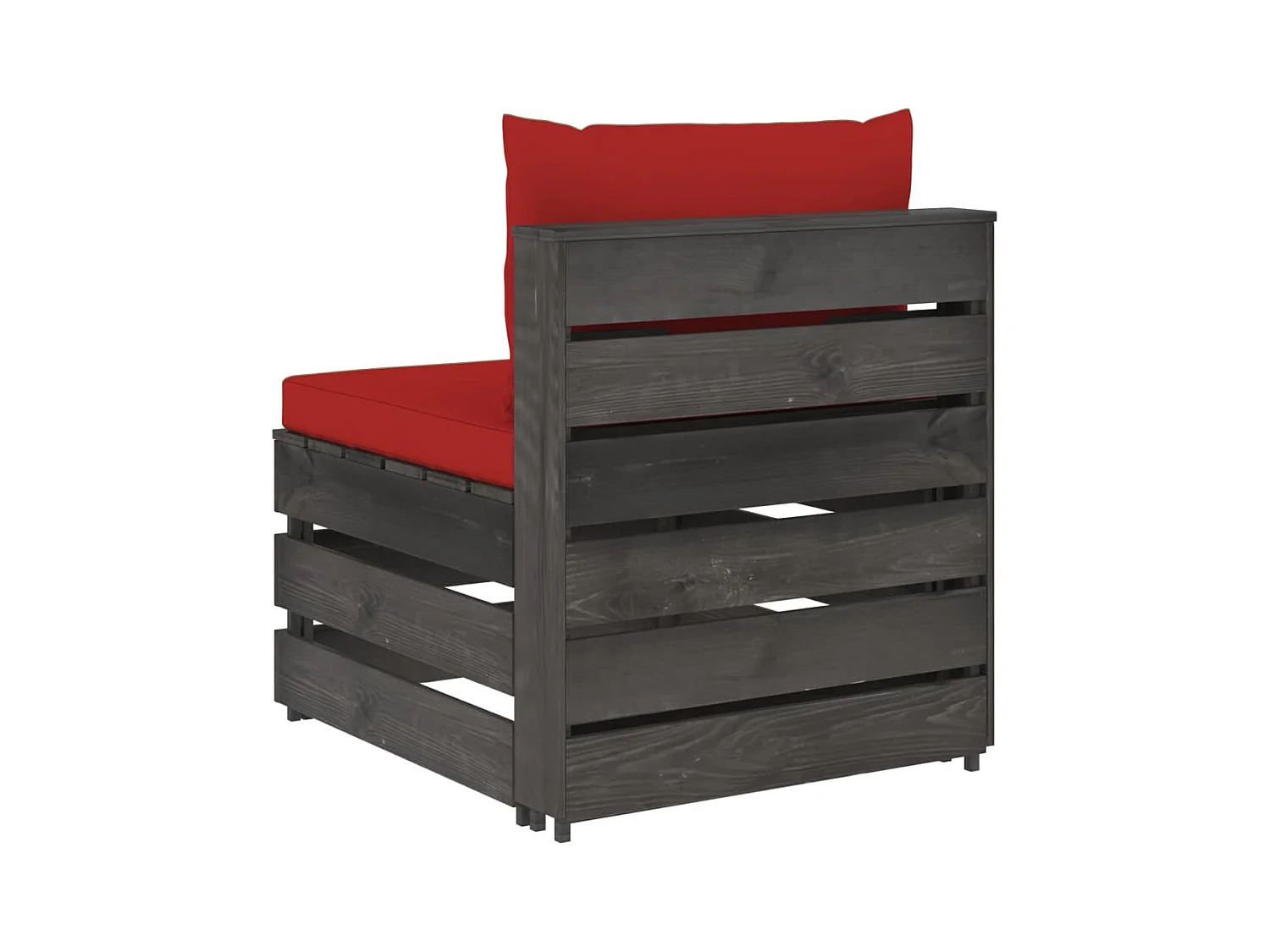 Canapé central sectionnel avec coussins Bois imprégné de gris