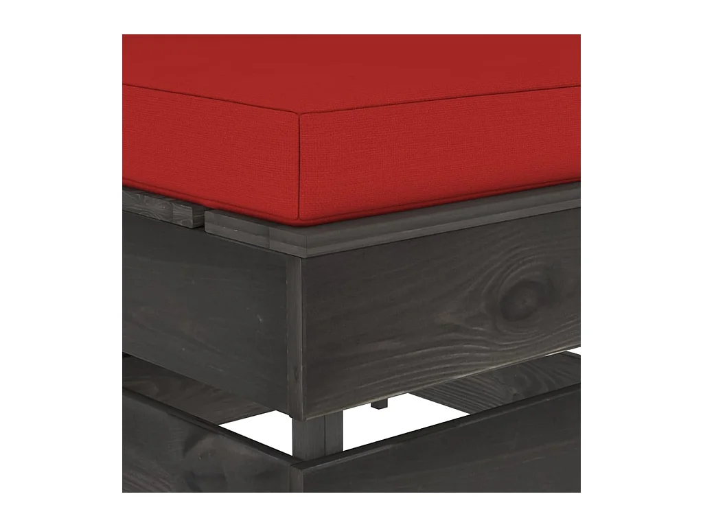 Canapé central sectionnel avec coussins Bois imprégné de gris