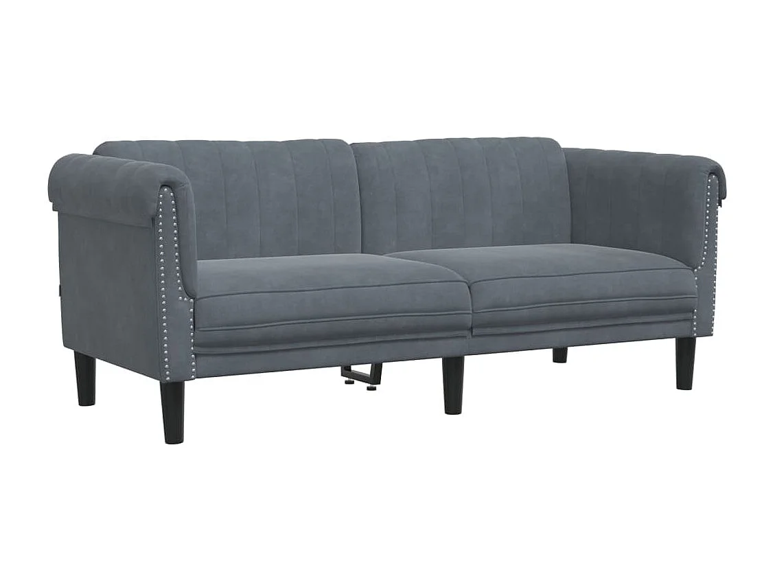 Sofa 2-Sitzer Dunkelgrau Samt