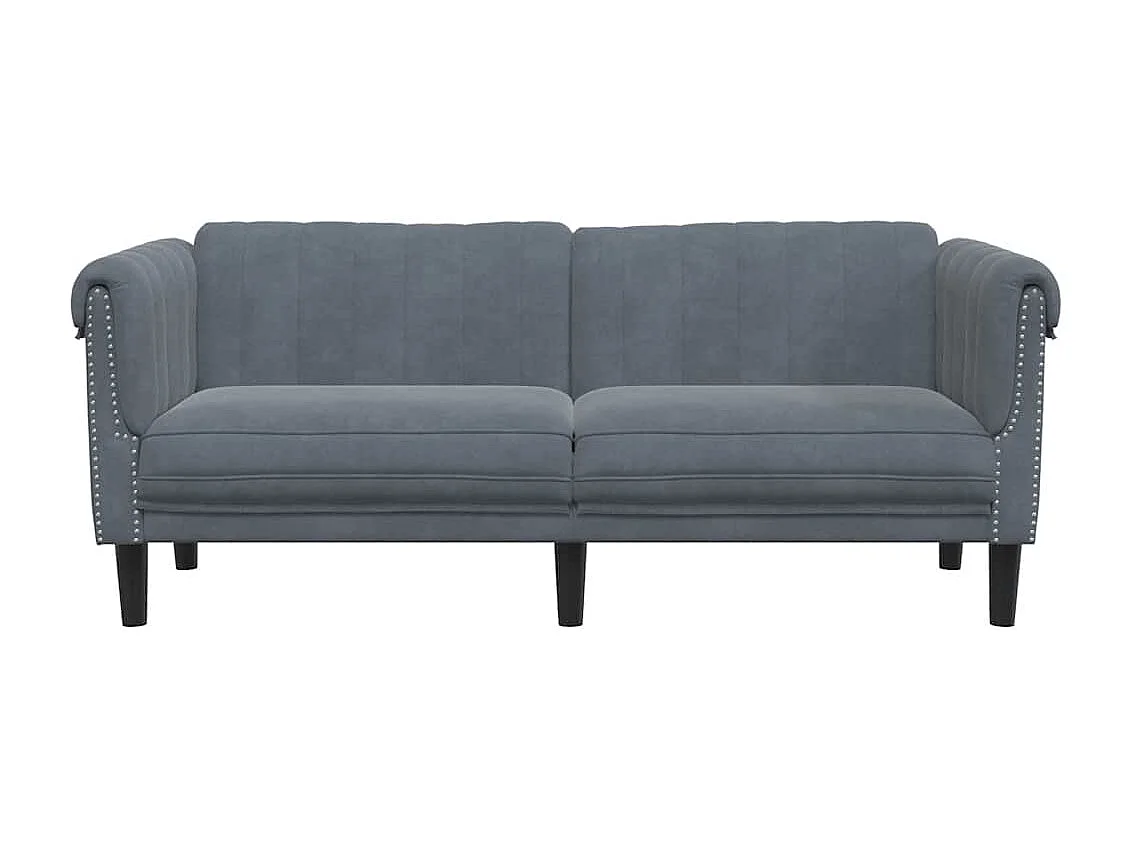 Sofa 2-Sitzer Dunkelgrau Samt