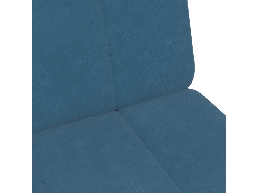 Slaapbank 2-zits met voetenbank fluweel blauw