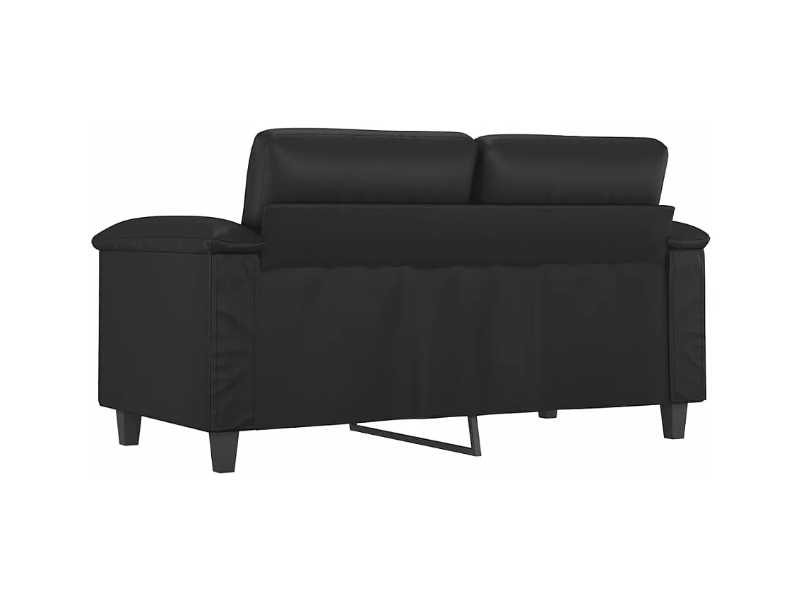 Canapé à 2 places Noir 120 cm Similicuir