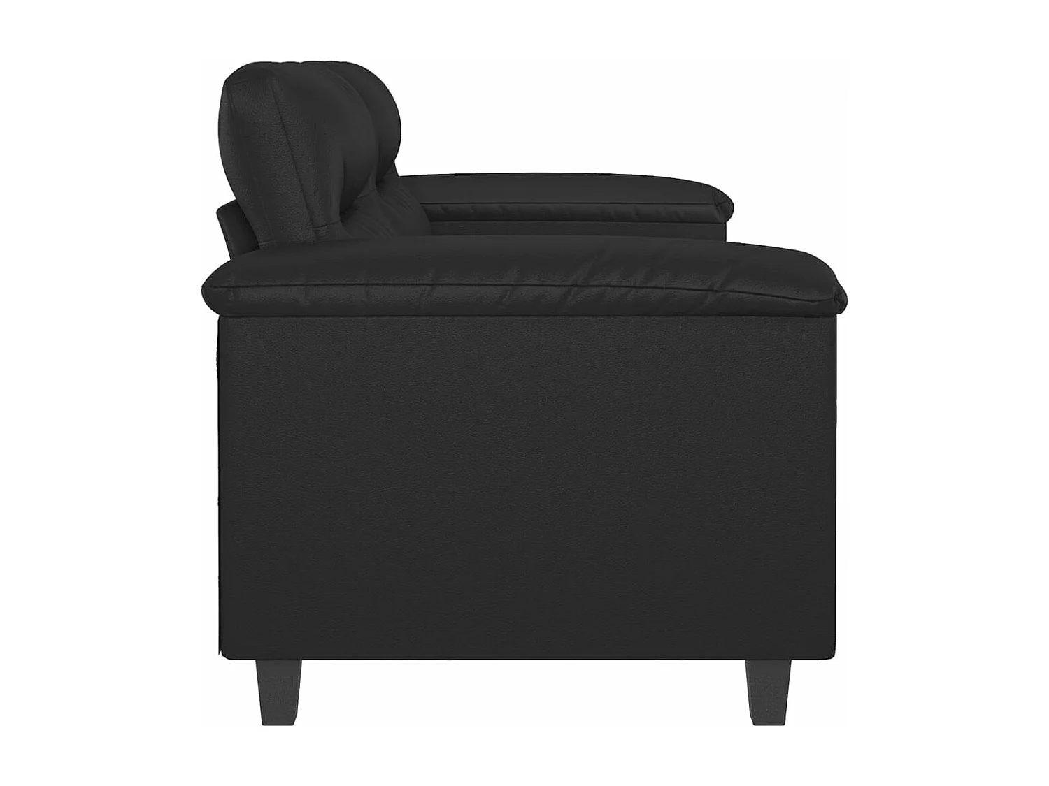 2-Sitzer-Sofa Schwarz 120 cm Kunstleder
