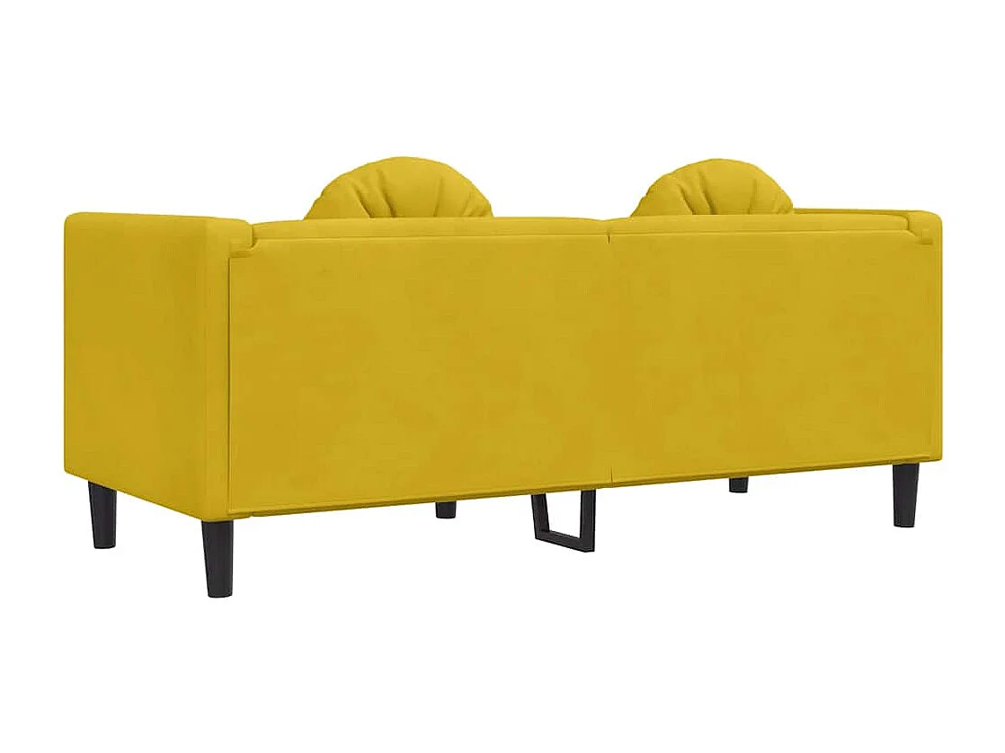 Sofa mit Kissen 2-Sitzer Gelb Samt