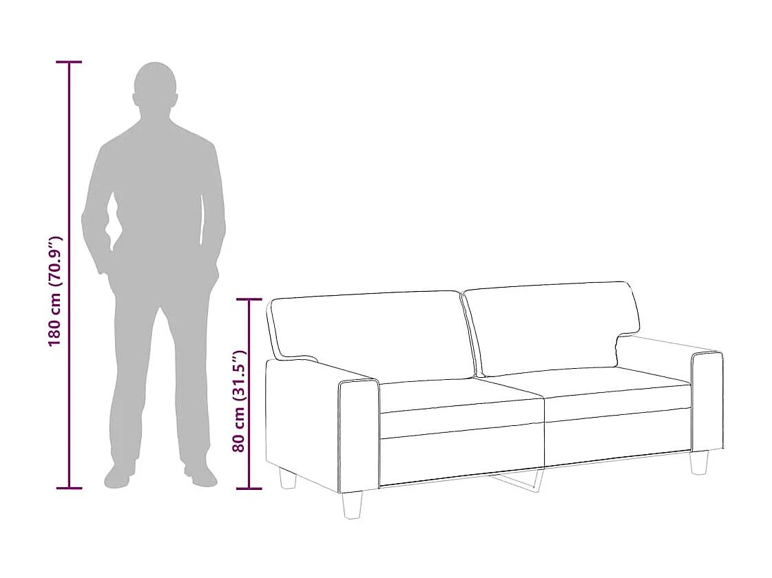 Canapé à 2 places Noir 140 cm Similicuir