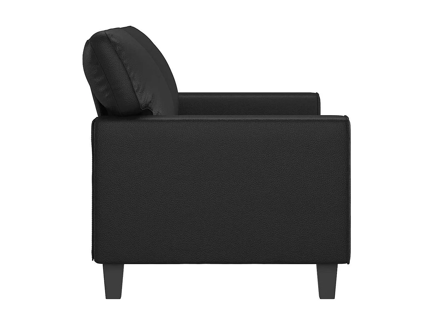 Divano a 2 Posti Nero 140 cm in Similpelle