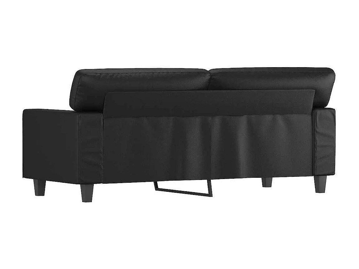 Divano a 2 Posti Nero 140 cm in Similpelle