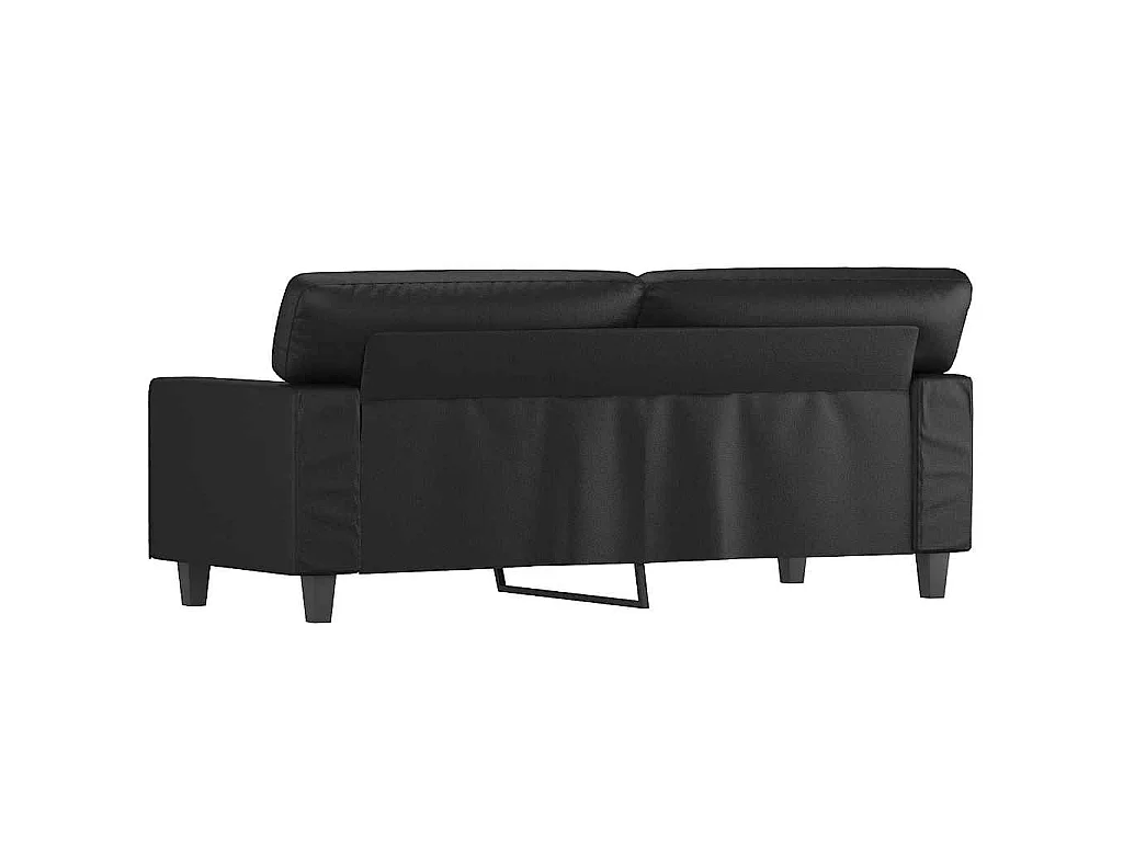 2-Sitzer-Sofa Schwarz 140 cm Kunstleder