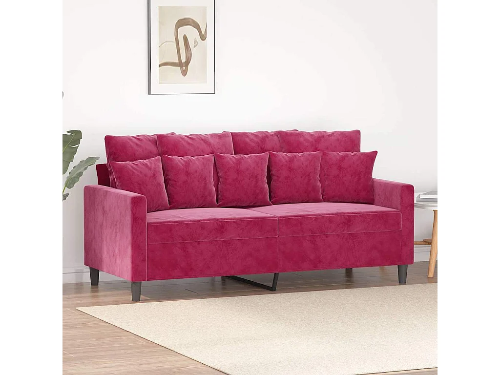 2-Sitzer-Sofa Weinrot 140 cm Samt