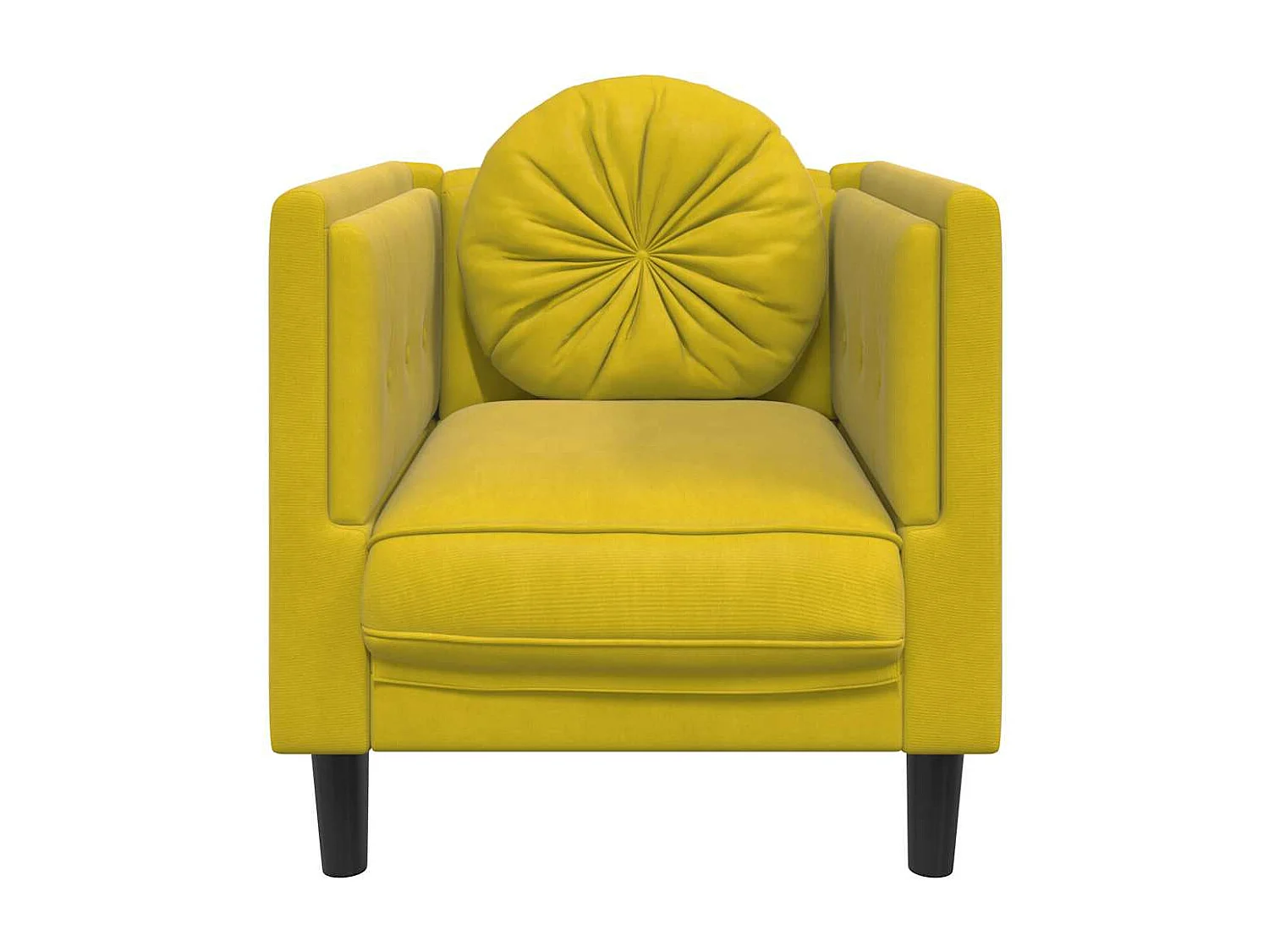 Sillón con cojín terciopelo amarillo