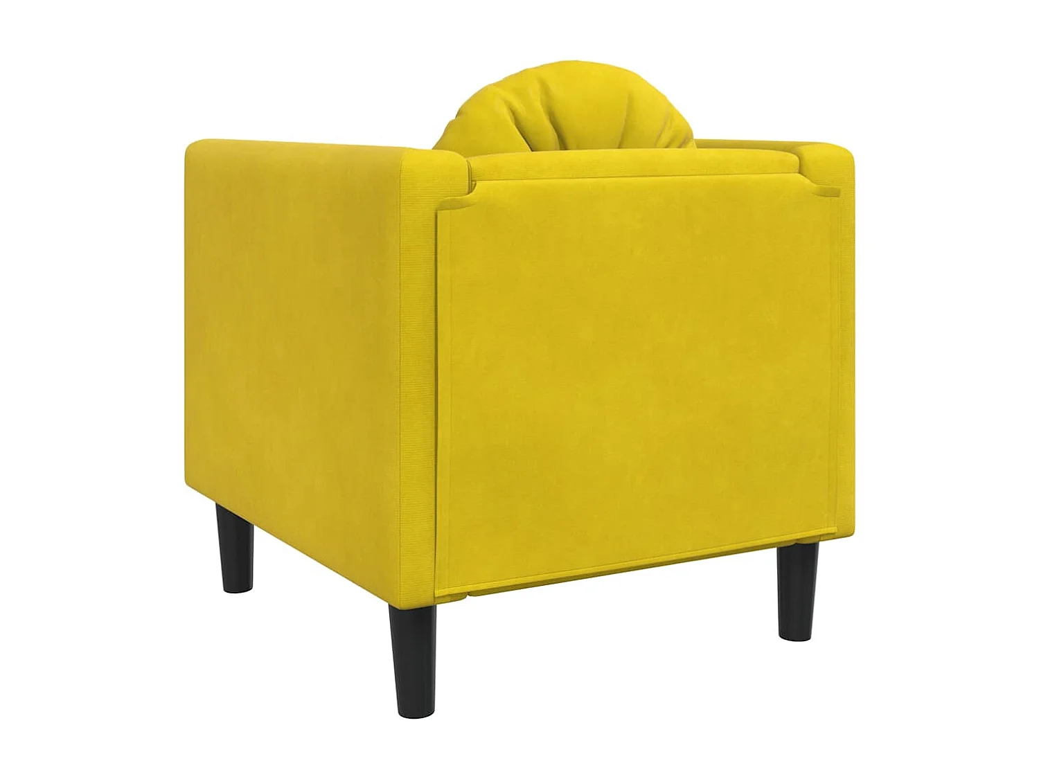 Sillón con cojín terciopelo amarillo