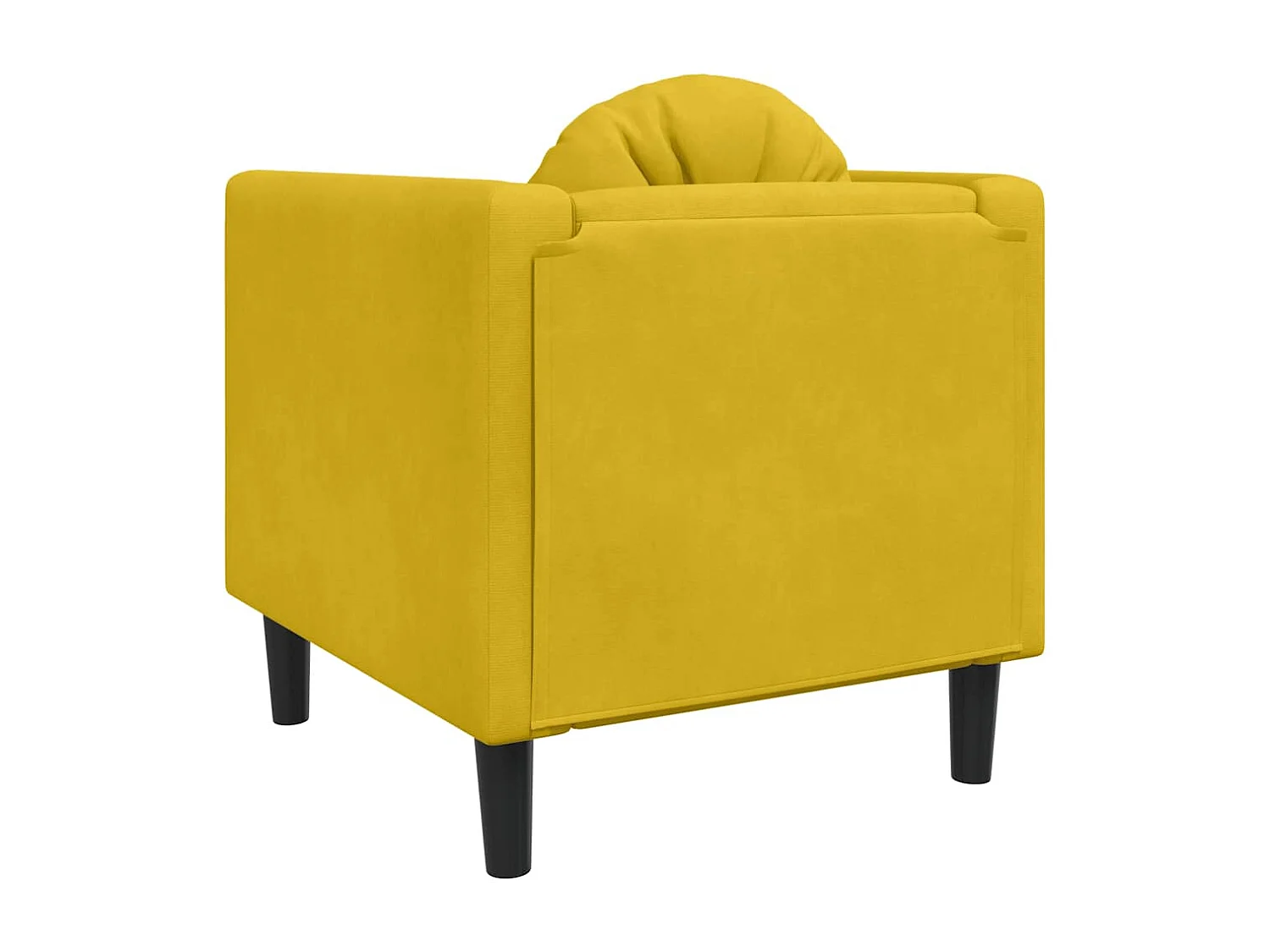 Fauteuil avec coussin jaune velours