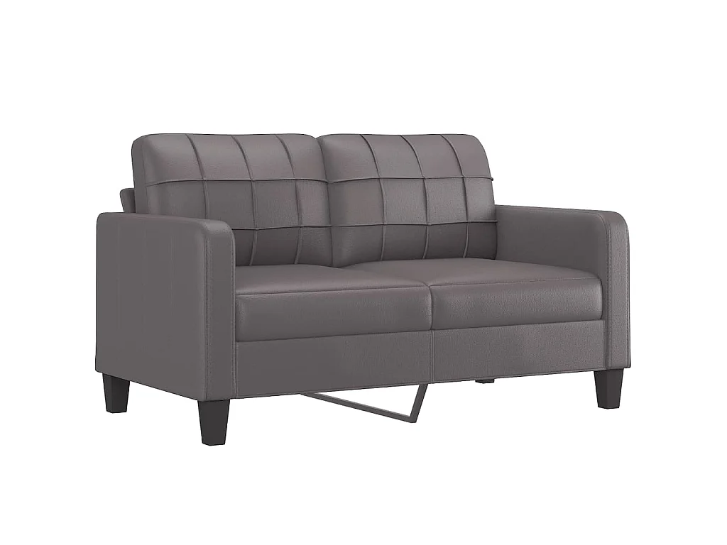 2-delige Loungeset met kussens kunstleer grijs