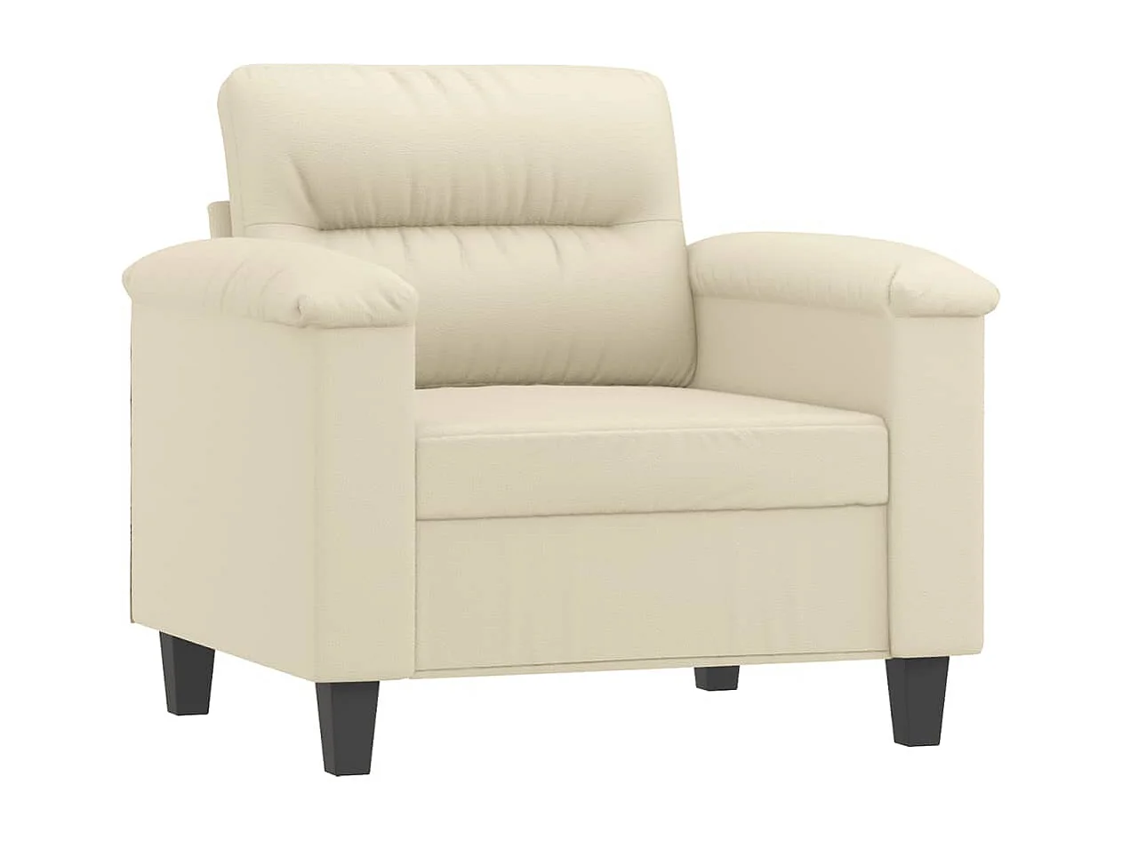 Sillón cuero sintético crema 60 cm