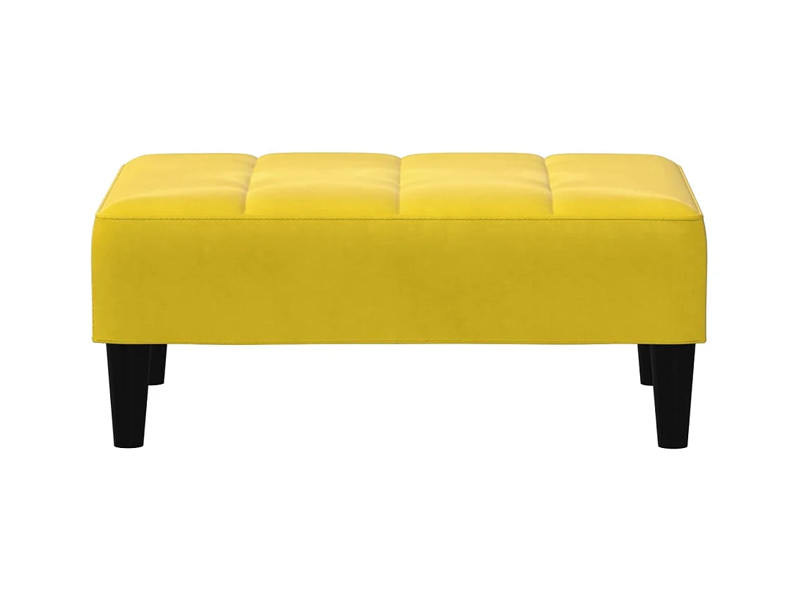 Sofá cama de 2 plazas con taburete terciopelo amarillo