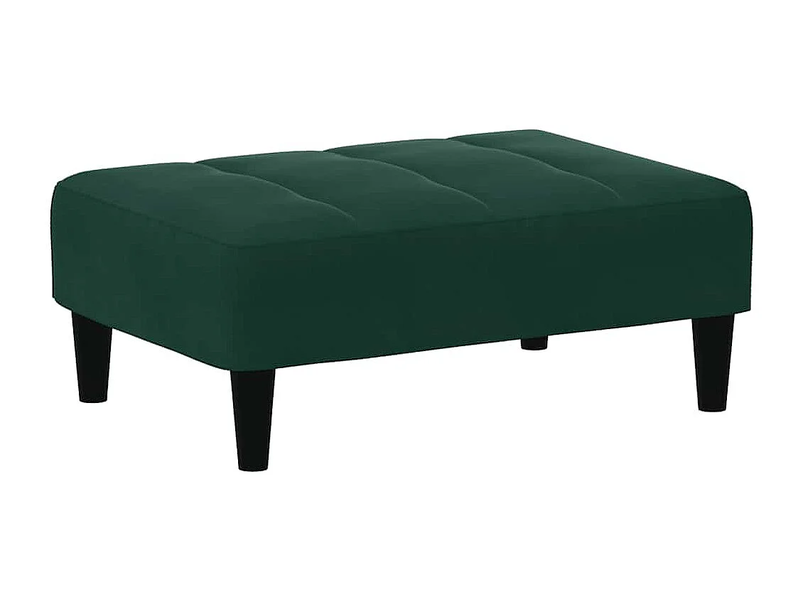 Canapé-lit à 2 places avec repose-pied vert foncé velours