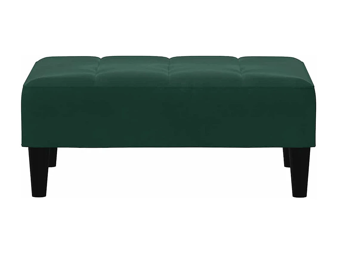 Canapé-lit à 2 places avec repose-pied vert foncé velours