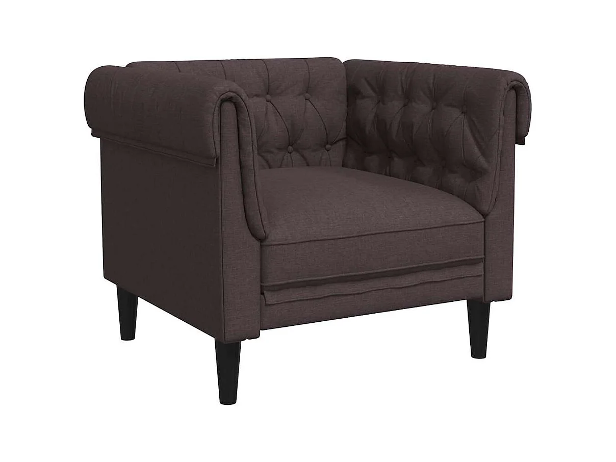 Fauteuil Chesterfield-stijl stof donkerbruin