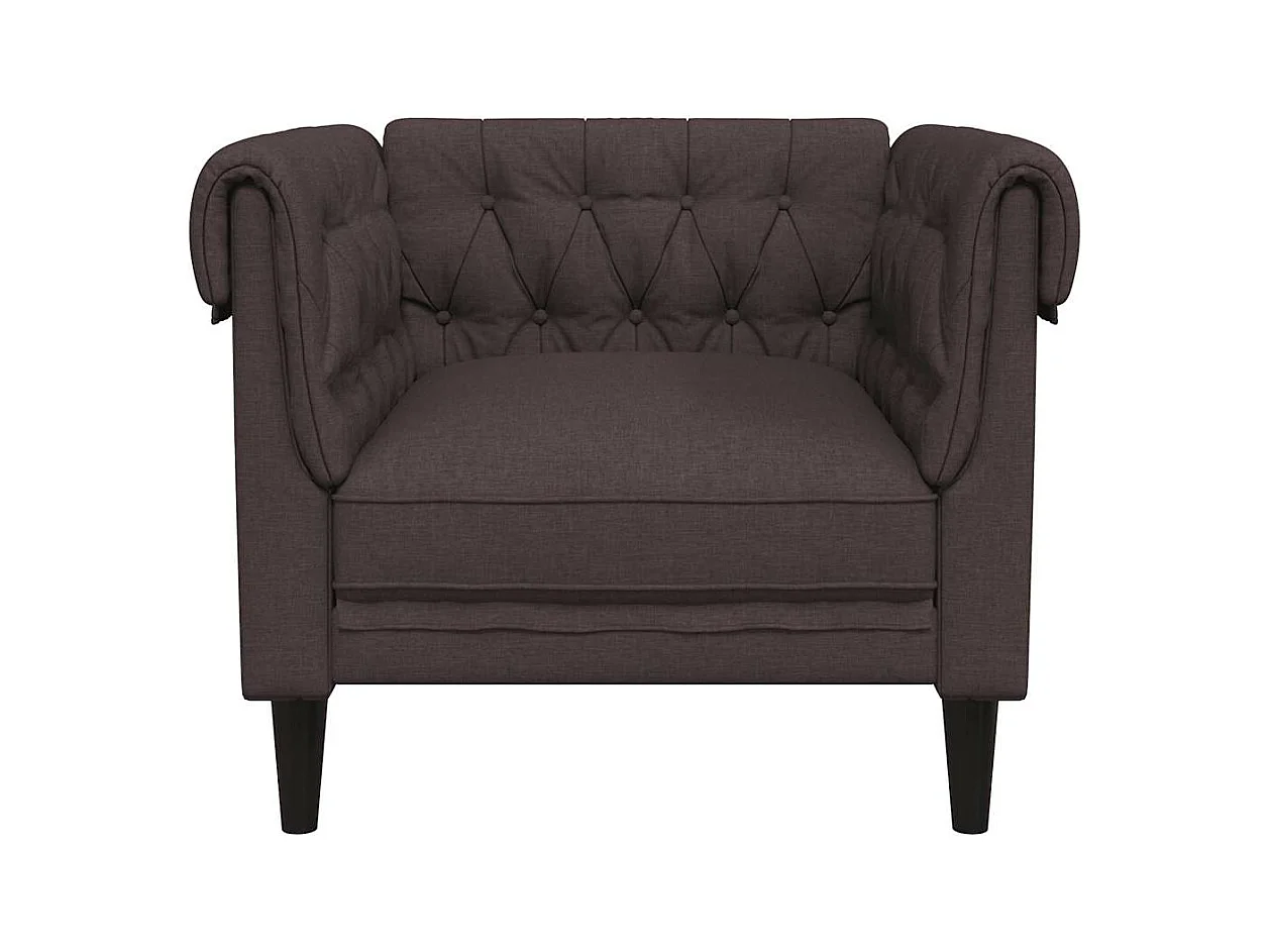 Fauteuil Chesterfield-stijl stof donkerbruin