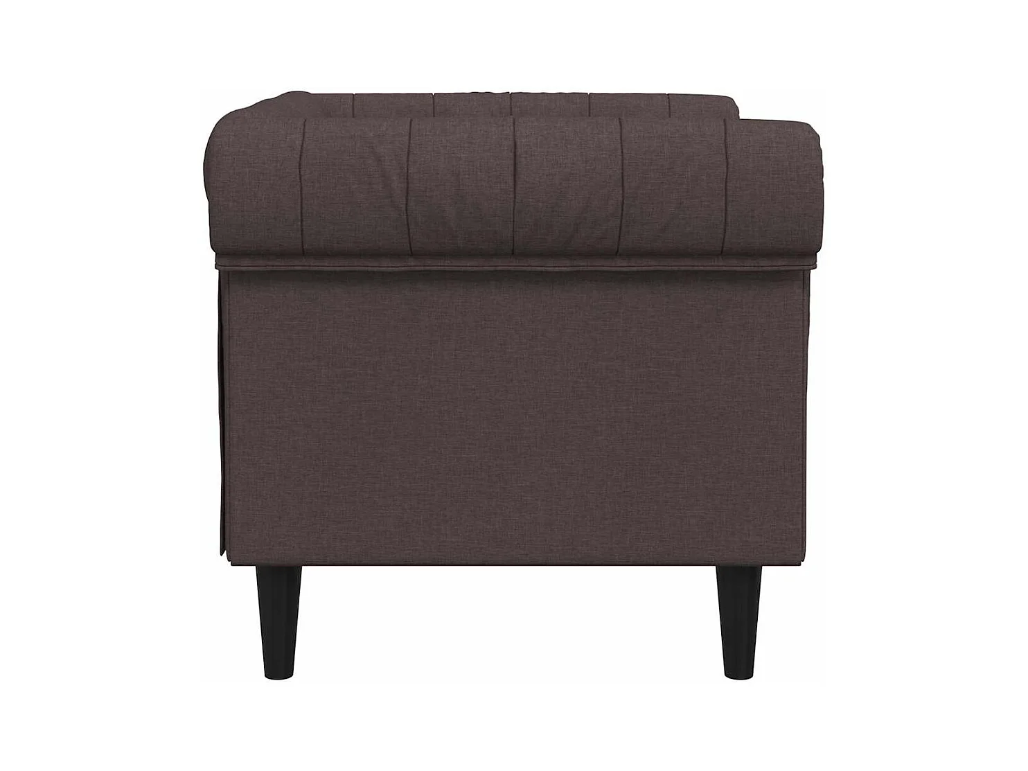Fauteuil Chesterfield-stijl stof donkerbruin