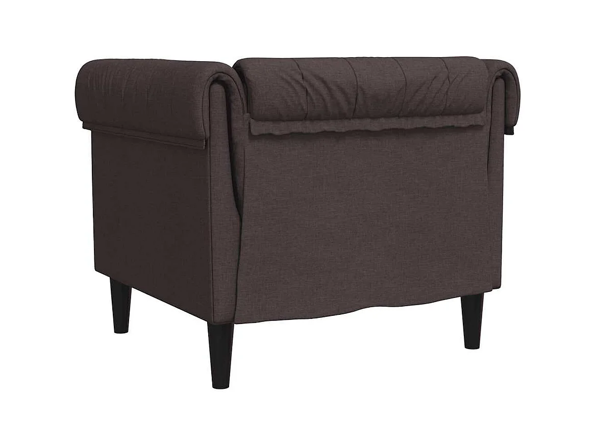 Fauteuil Chesterfield-stijl stof donkerbruin