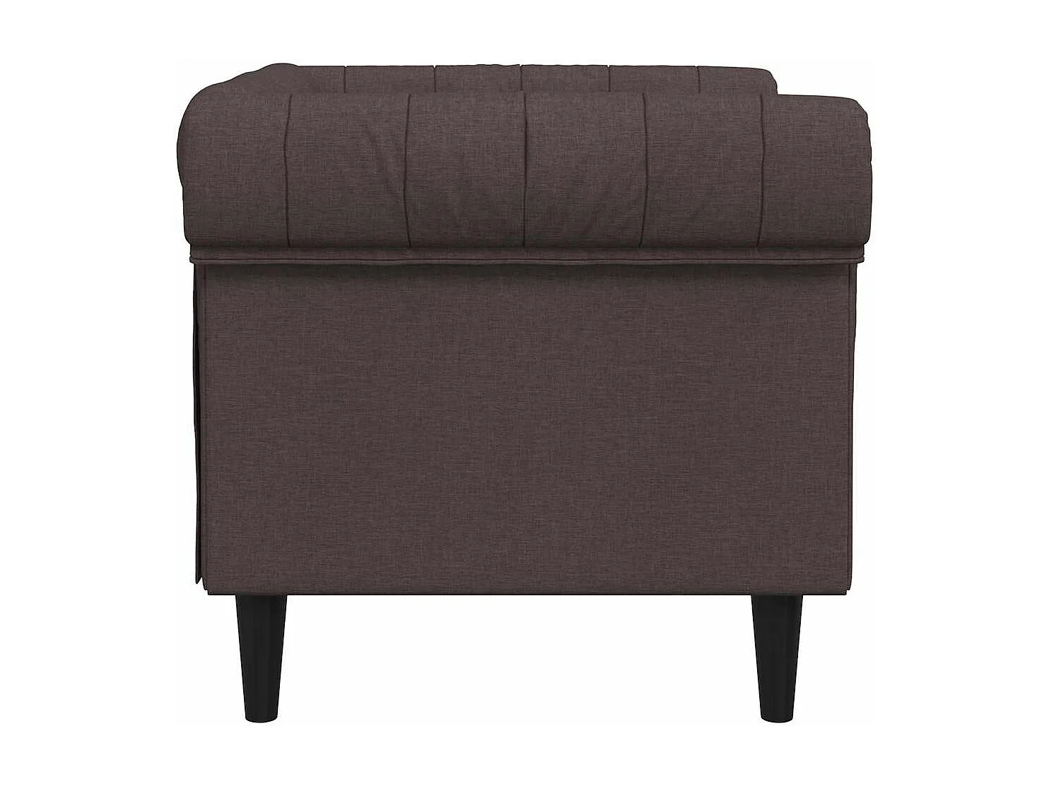 Fauteuil Chesterfield marron foncé tissu