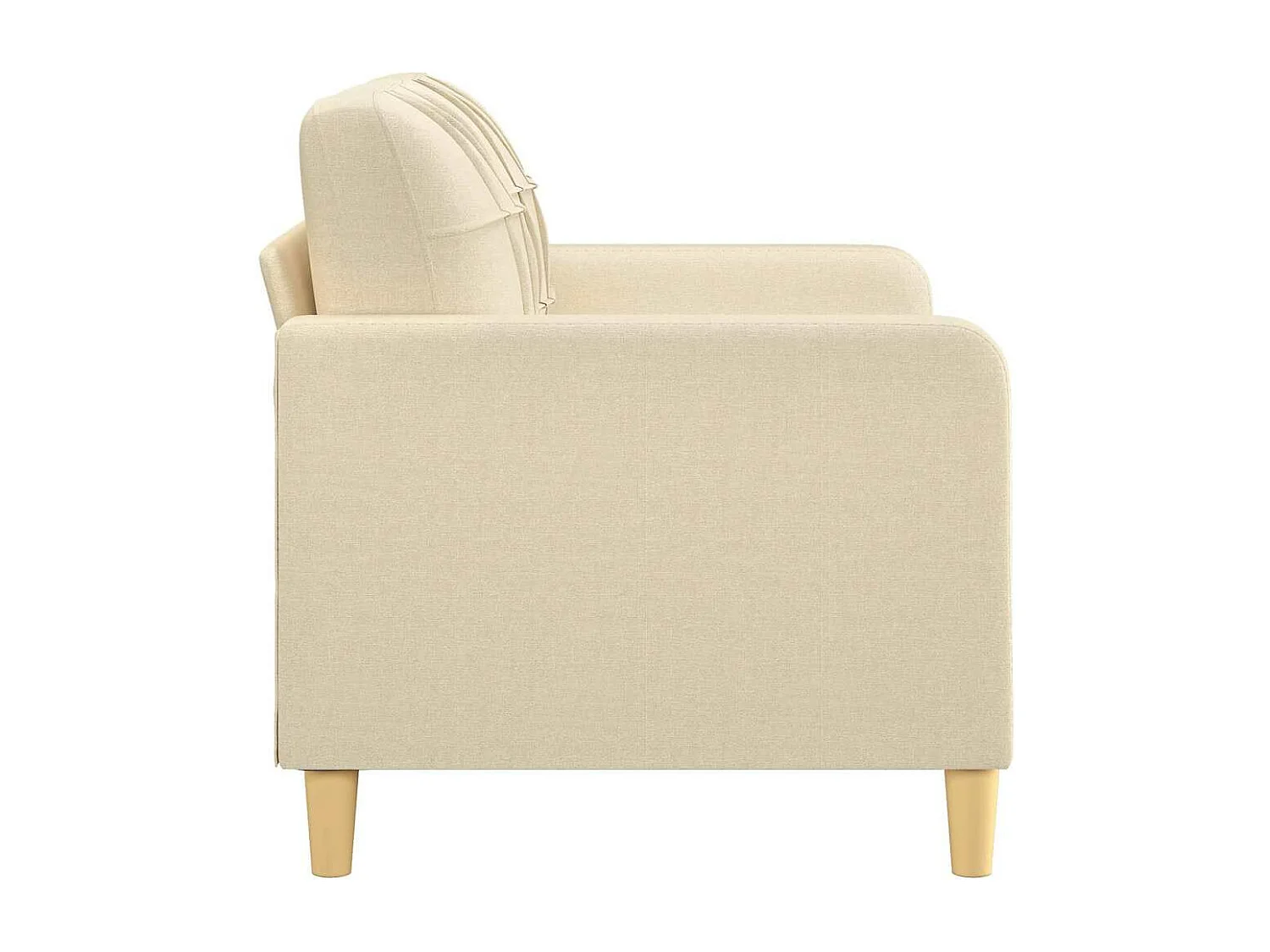 Canapé à 2 places Crème 120 cm Tissu