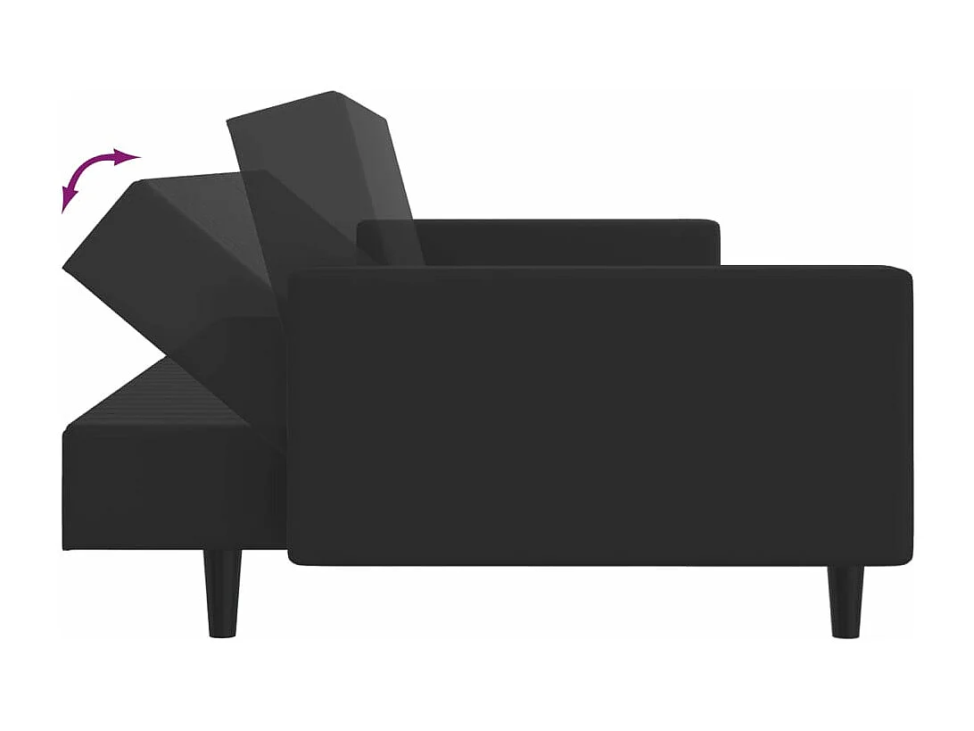 Ensemble de canapés 2 pcs noir velours