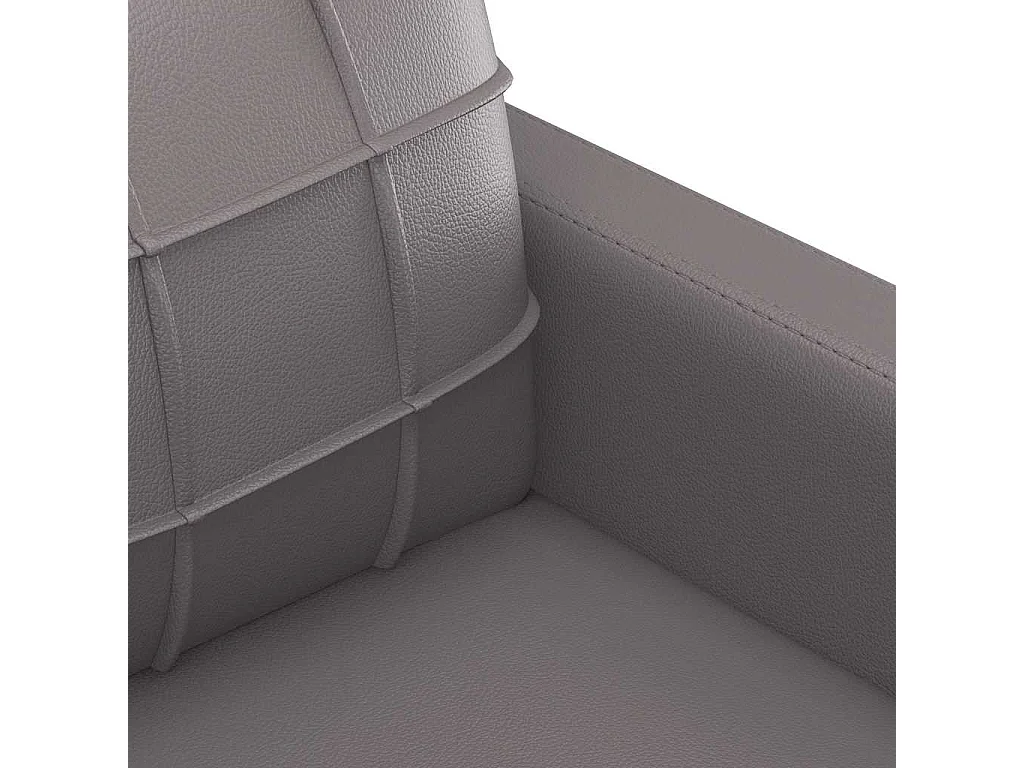 3-Sitzer-Sofa Grau 180 cm Kunstleder