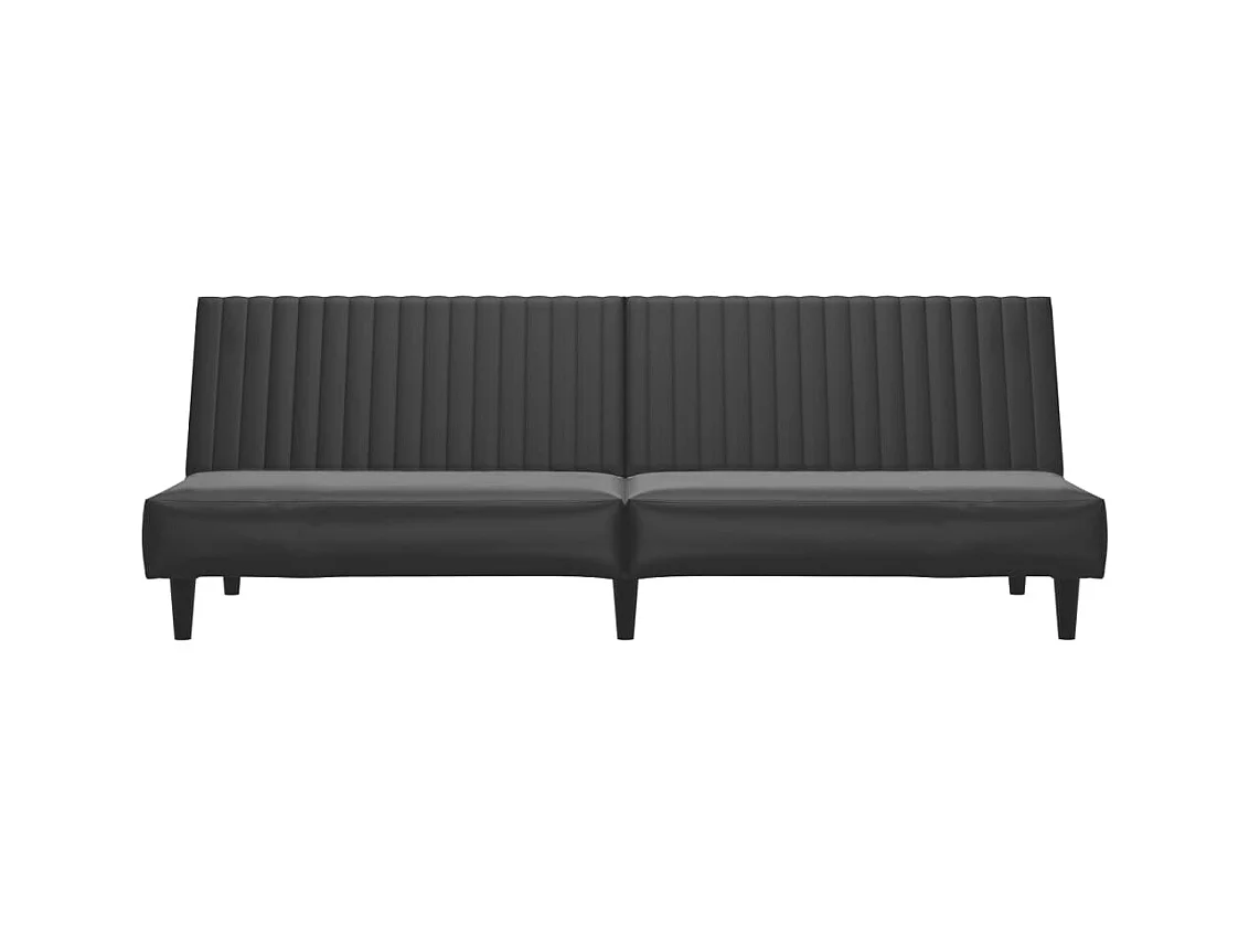 Canapé-lit 2 places noir similicuir