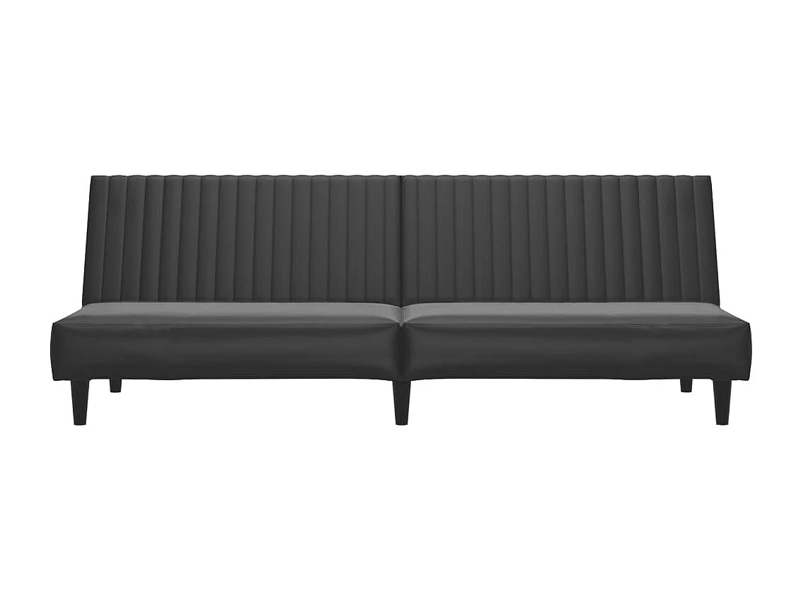 Schlafsofa 2-Sitzer Schwarz Kunstleder